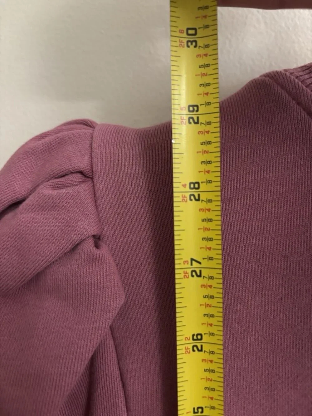 Anthropologie Maeve Puff Sleeve Twofer Layered Tunic Sweatshirt Pink Combo Sz XL - Picture 8 of 11